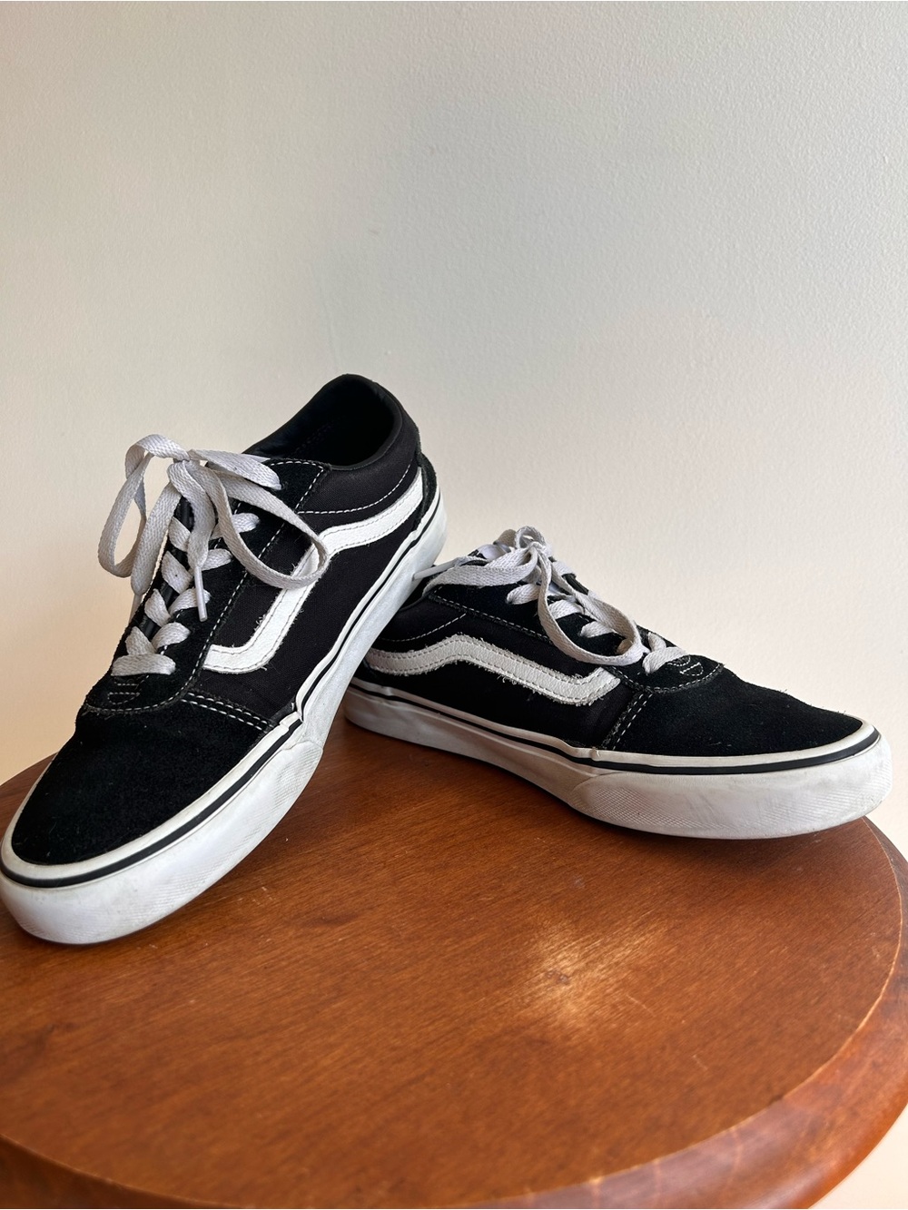 Vans Black and White Low-Top Old Skool Skate Sneakers